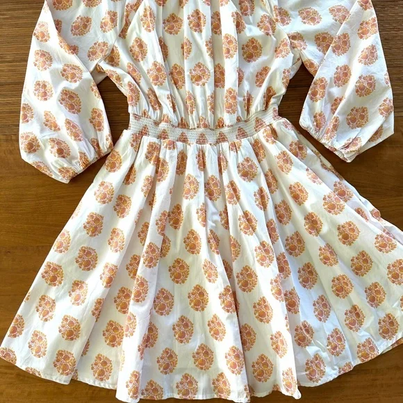 NWT J. Crew Smocked Waist Floral Block Print Mini Dress - XS - Picture 7 of 16